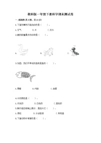 教科版一年级下册科学期末测试卷及完整答案一套