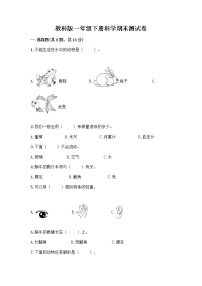 教科版一年级下册科学期末测试卷附下载答案