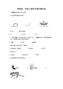 教科版一年级下册科学期末测试卷及答案（考点梳理）