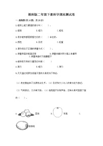 教科版三年级下科学期末测试卷含答案（实用）