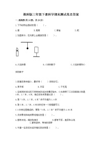 教科版三年级下册科学期末测试卷（真题汇编）