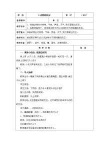 科学一年级下册第二单元 认识周围的动物5 动物的反应教学设计