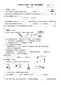 教科版小学科学六年级上册期末试卷