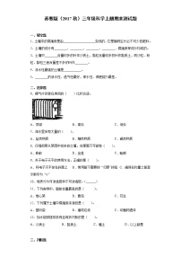 新苏教版科学三年级上学期期末测试卷（附答案）