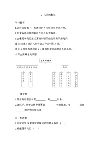 科学三年级上册2 鸟类的特征当堂达标检测题