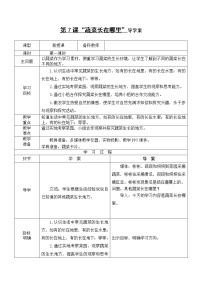 科学粤教粤科版 (2017)7.蔬菜长在哪里导学案及答案