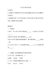 湘科版 (2017)四年级上册2 阳光下影子的变化同步训练题