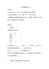 小学科学湘科版 (2017)四年级上册5 怎样测量力的大小课后测评