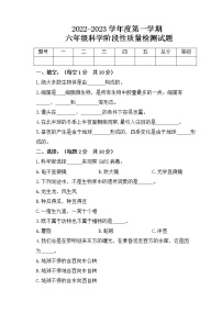 新青岛版科六三制六年级上册期中测试题+答案（一）