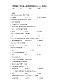 青岛版五年级科学上册期末综合测试卷（二）附答案