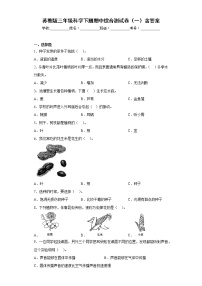 苏教版三年级科学下册期中综合测试卷（一）含答案