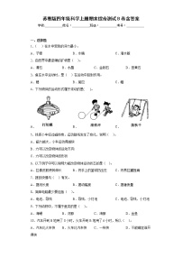 苏教版四年级科学上册期末综合测试B卷含答案