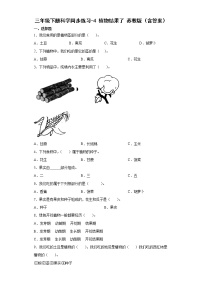 小学科学苏教版 (2017)三年级下册4 植物结果了复习练习题