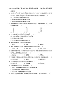 广东省深圳市龙华区2022-2023学年六年级上学期期末科学试卷