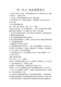 第三单元 地表缓慢变化（知识点清单）——2022-2023年冀人版科学五年级下册期中单元复习精讲精练