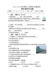 新青岛版科学六三制四年级下册期末测试（二）