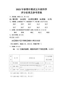 贵州省铜仁市德江县2022-2023学年五年级下学期道德与法治+科学期中试卷（图片版，含答案）