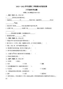 【小升初真题卷】2021-2022学年山东省枣庄市峄城区青岛版六年级下册期末考试科学试卷（原卷版+解析版）