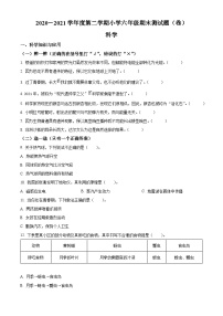 【小升初真题卷】2020-2021学年山西省晋中市榆次区苏教版六年级下册期末考试科学试卷（原卷版+解析版）