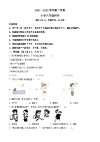 【小升初真题卷】2021-2022学年广东省韶关市新丰县苏教版六年级下册期末考试科学试卷（原卷版+解析版）