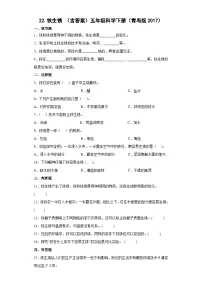青岛版 (六三制2017)五年级下册第六单元 物质的变化22 铁生锈课后作业题