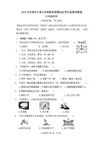 浙江省温州市乐清市2022-2023学年六年级下学期期末科学试题