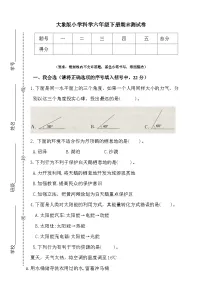 大象版六年级下册科学期末测试5（含答案）