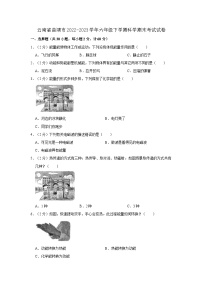 云南省曲靖市2022-2023学年六年级下学期科学期末考试试卷(word版含答案解析）