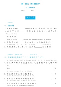 科学一年级上册2 我的感官精品测试题