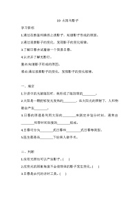 小学科学冀人版 (2017)四年级上册19 太阳与影子精品同步练习题