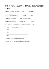 小学科学教科版 (2017)六年级上册3.观察身边微小的物体优秀同步训练题