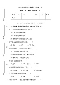 【阶段测试】大象版(2017)科学六年级上册--期末测试卷（二）（含答案）