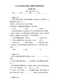 湖南省益阳市安化县东坪镇三校2022-2023学年五年级上册期中科学素养评价