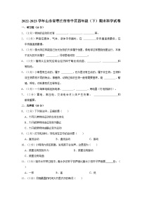 2022-2023学年山东省枣庄市市中区四年级下学期期末科学试卷（含解析）