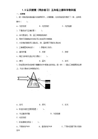 小学科学教科版 (2017)五年级上册5.认识棱镜达标测试