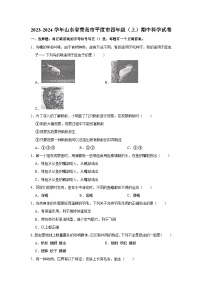 2023-2024学年山东省青岛市平度市四年级上学期期中科学试卷（含答案解析）