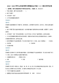 2022-2023学年山东省菏泽市鄄城县教科版五年级上册期末考试科学试卷（解析版）