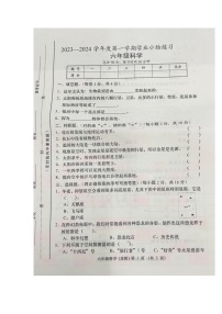 山西省大同市浑源县2023-2024学年六年级上学期第三次月考科学试题