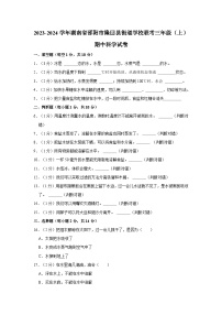 湖南省邵阳市隆回县街道学校联考2023-2024学年三年级上学期期中科学试卷