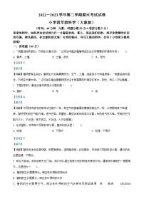 2022-2023学年河南省濮阳市大象版四年级下册期末考试科学试卷（解析版）