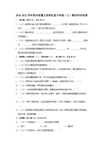 湖南益阳市安化县2020-2021学年六年级上学期期末科学试卷