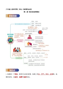 第2单元 地球的运动-2023-2024学年六年级科学上册期中期中专项复习（教科版）