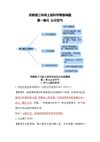第一单元 认识空气-2023-2024学年三年级科学上册期中专项复习（苏教版）