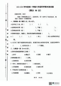 山东省聊城市东昌府区2023-2024学年六年级上学期期末考试科学试题