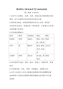 冀人版四年级科学上册第四单元 《岩石和矿产》（知识点总结）