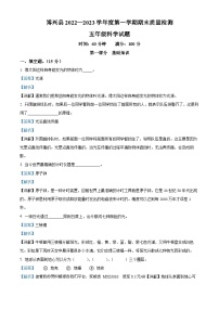 2022-2023学年山东省滨州市博兴县教科版五年级上册期末考试科学试卷