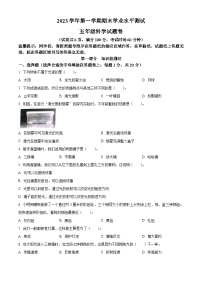 2023-2024学年浙江省丽水市青田县教科版五年级上册期末考试科学试卷（原卷版+解析版）