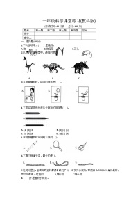 贵州省黔东南苗族侗族自治州岑巩县2023-2024学年一年级上学期期末科学试卷(1)