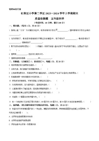 2023-2024学年云南省玉溪市红塔区二学区教科版五年级上册期末考试科学试卷（原卷版+解析版）