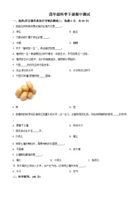 冀人版科学四年级下册 期中检测卷4（含答案）